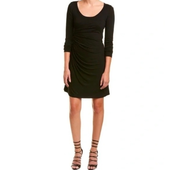 A.L.C. Black Soft Jersey Freya Fitted Cut Out Long Sleeve Dress - Picture 5 of 10